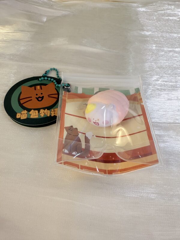 Cute Cat Bread Squishy Keychain Slow Rising Stress Relief Bag Pendant