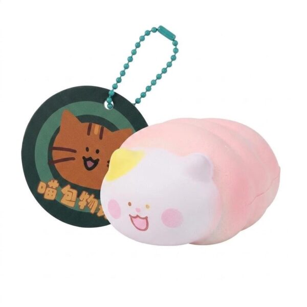 Cute Cat Bread Squishy Keychain Slow Rising Stress Relief Bag Pendant