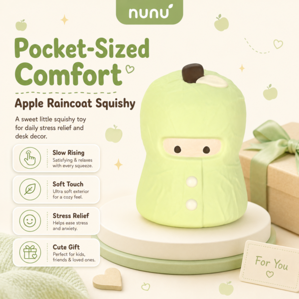 fd50a51f07efcb80a53df78fb083d71a Nunu Apple Raincoat Slow Rising Squishy Stress Relief Toy
