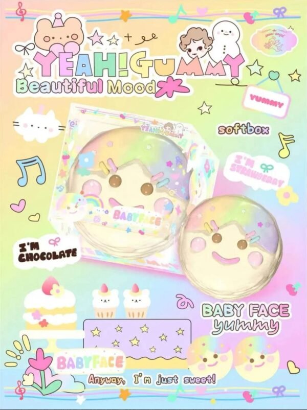 Lisa Iridescent Big Face Girl Bread Squishy