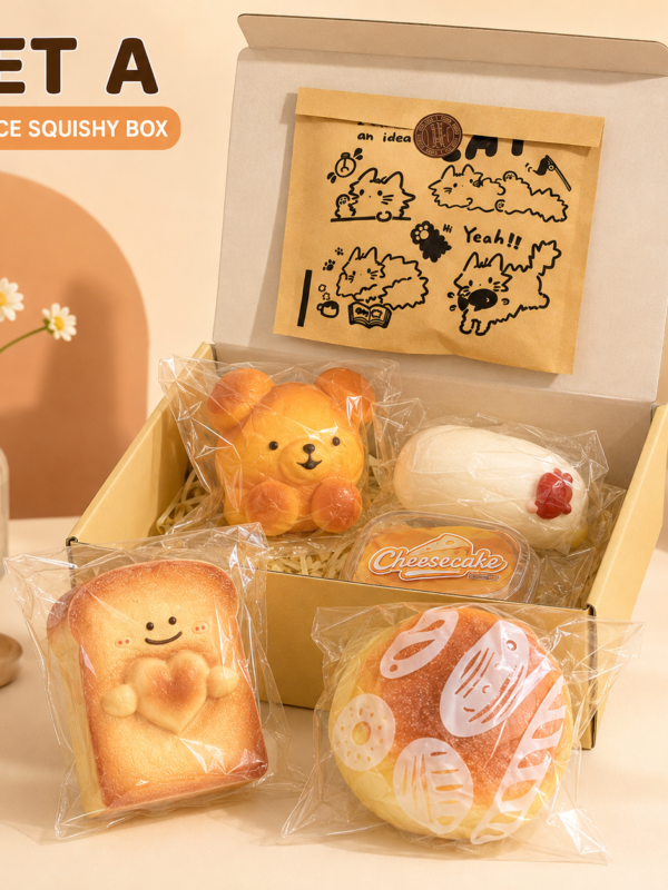 Poke 5pcs Bread Squishy Gift Box-surprise gifts inside